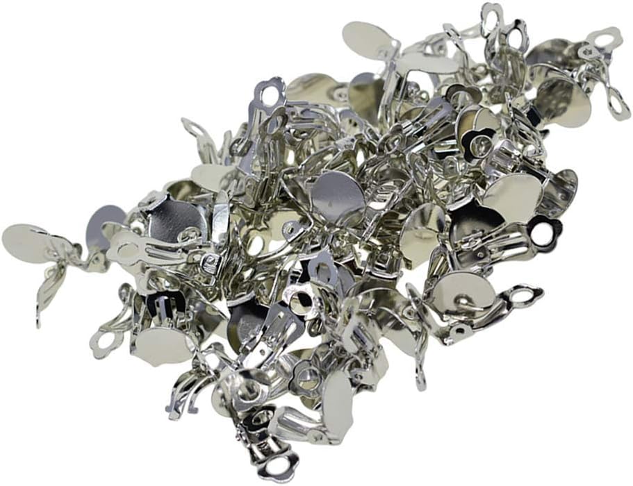 シルバーカラーの100個のイヤリングフックコンポーネント